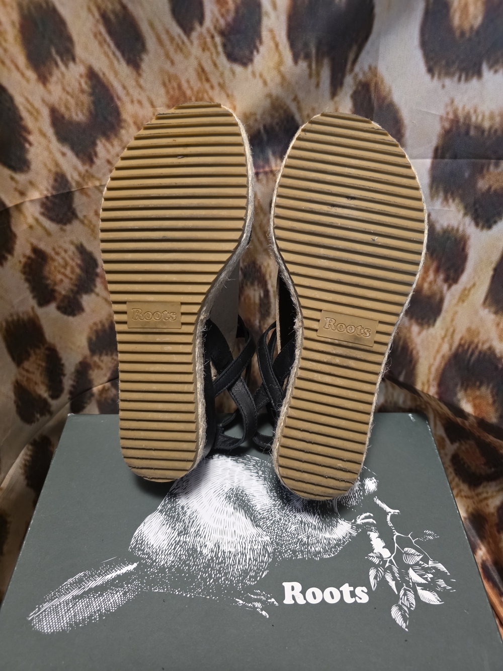 Roots The St. Tropez Tribe Leather Platform Espadrille Sandals - Size 38 / 7.5 - Picture 7 of 8